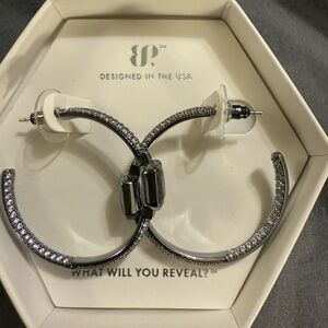 BP "The Edge of Sparkle" Amethyst CZ on Hematite Earrings Feb 25 BDay Collection